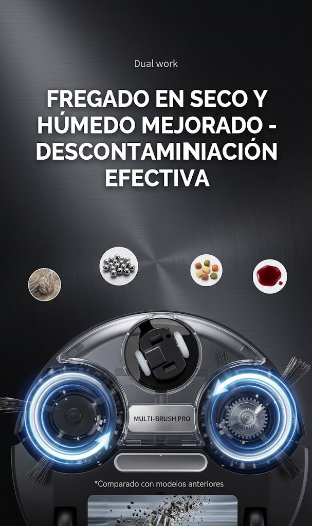 Robot Aspirador y Fregasuelos 3 en 1 Inalámbrico