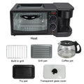 Máquina eléctrica doméstica 3 en 1 para desayunos, sándwiches, cafetera multifunción, horno para pan y pizza.